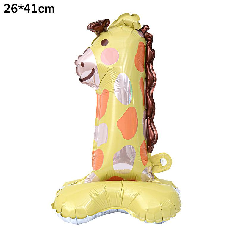 23 Inch Animal Digital Column Aluminum Film Balloon Modeling 0-9 Birthday Scene Decoration