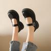 Fashion 2024 New Women's Shoes Fashion Retro Versatile Round Toe Increase Black Thick Sole Mary Jane Shoes for Women Zapatos De Mujer