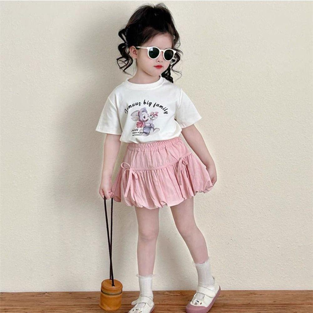 Sweet Bow Flower Bud Skirt New Children's Short Skirt Trendy Girl's Half Body Skirt Kids