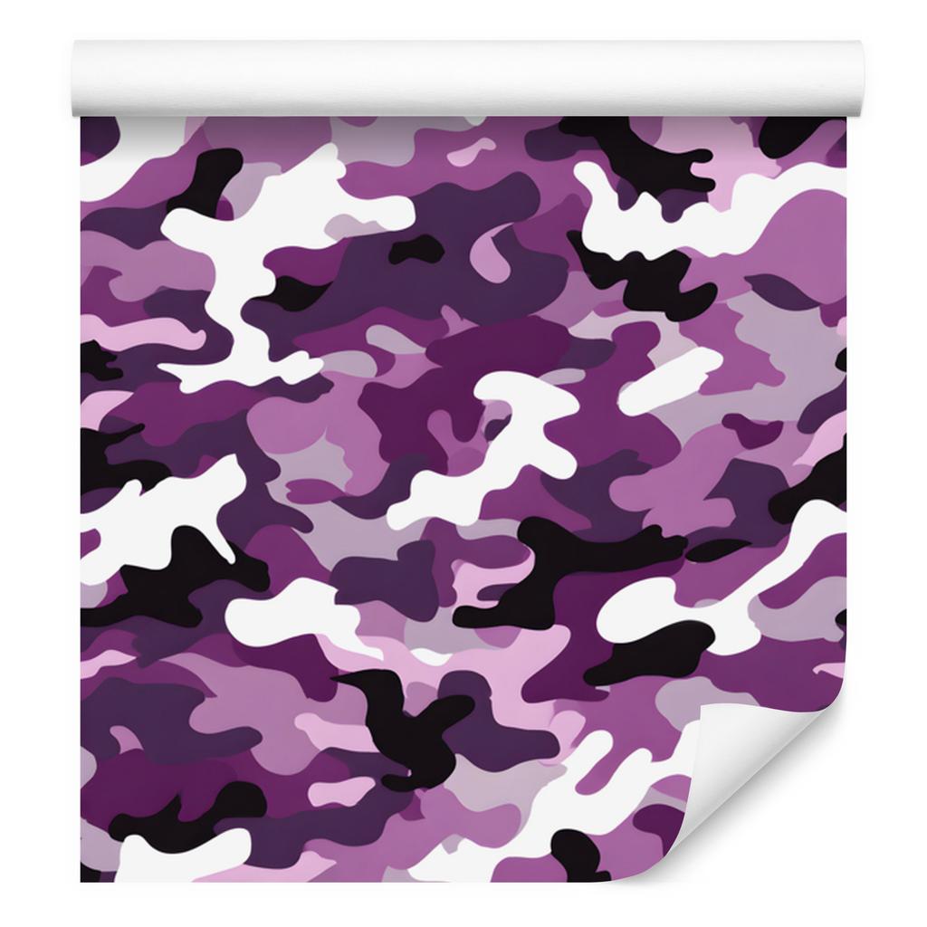 Military Camouflage Wallpaper Purple and Plum for Living Room and Bedroom 50x1000