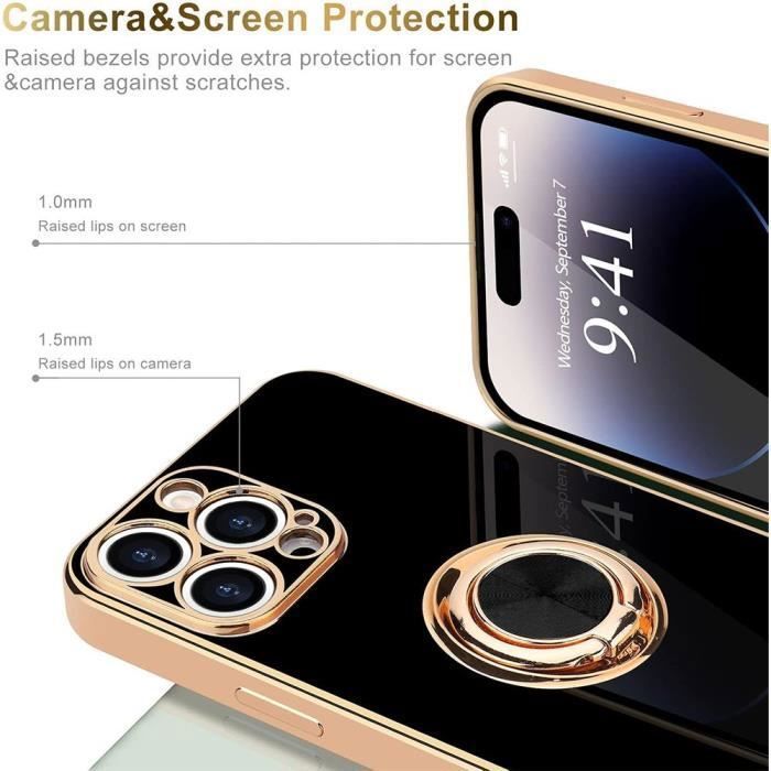 Coque de protection - BOOLING - pour iPhone 16 Plus - Antichoc TPU Silicone - Support Rotatif Noir