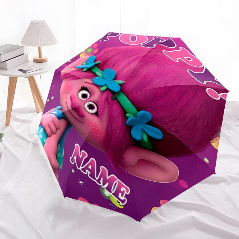 Personalized Name T-Trolls Print Umbrella - Automatic Open/Close, Eight-Rib Durable Frame, Automatic Folding Umbrella