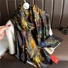 Golden Flower Luxury Temperament Long Large Size Travel Scarf Women's Line with Goods New Silk Scarf Shawl Sun Protection