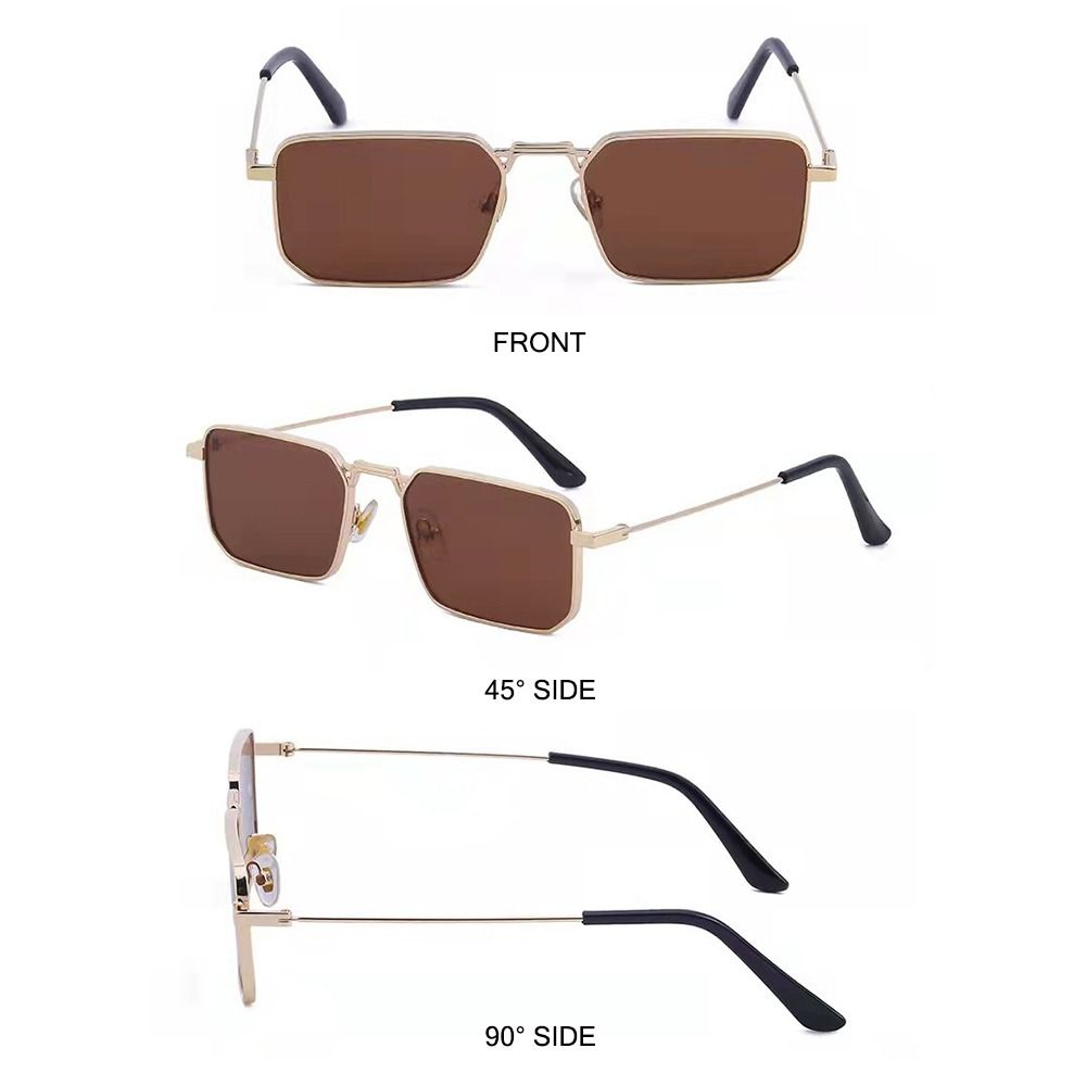 Солнцезащитные очки в металлической оправе прямоугольной формы, оттенки конфетного цвета, модные панк-солнцезащитные очки для женщин и мужчин