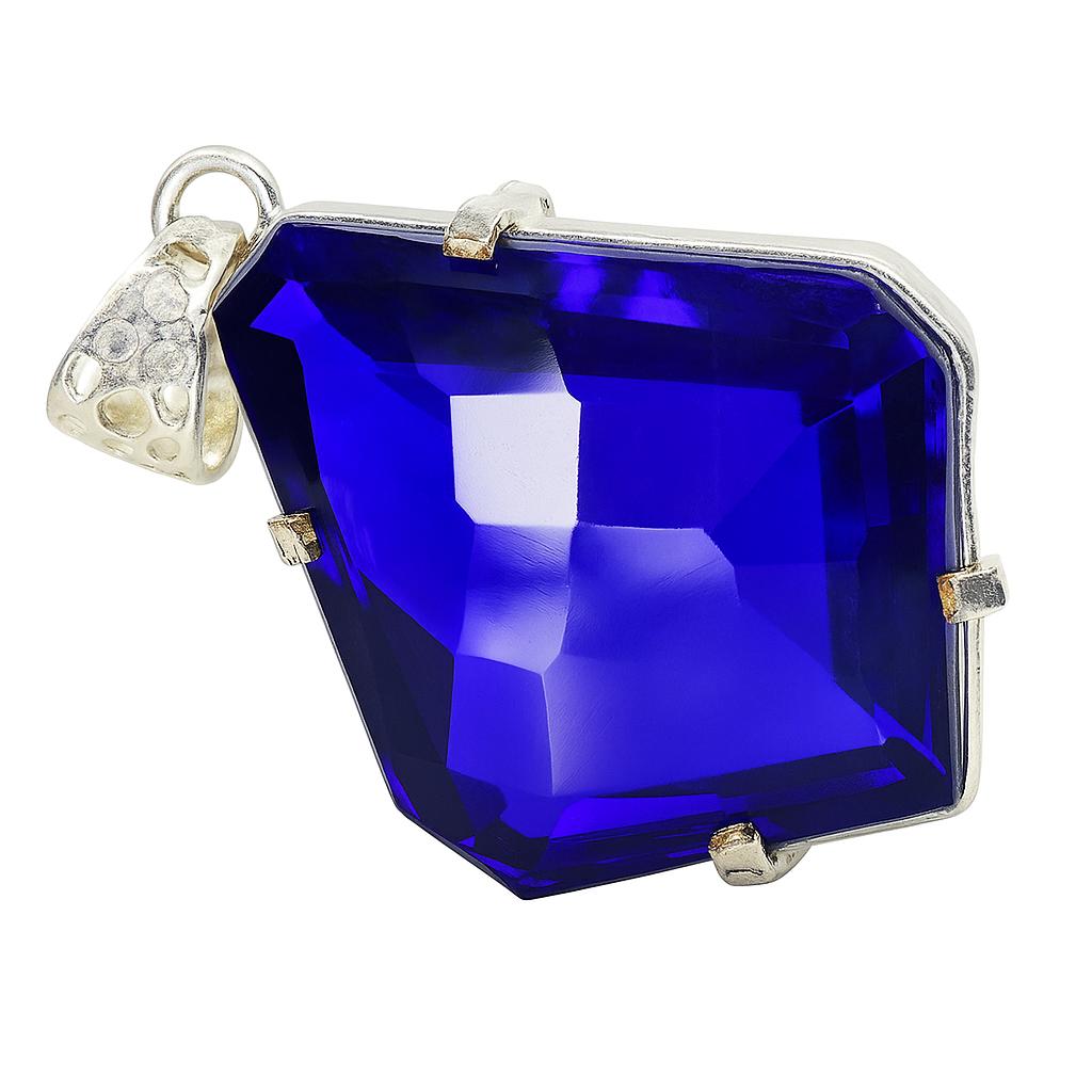 Natural Blue Tanzanite Pendant 87.5 Ct CERTIFIED Sterling Silver 925 Jewelry AI-84-NS
