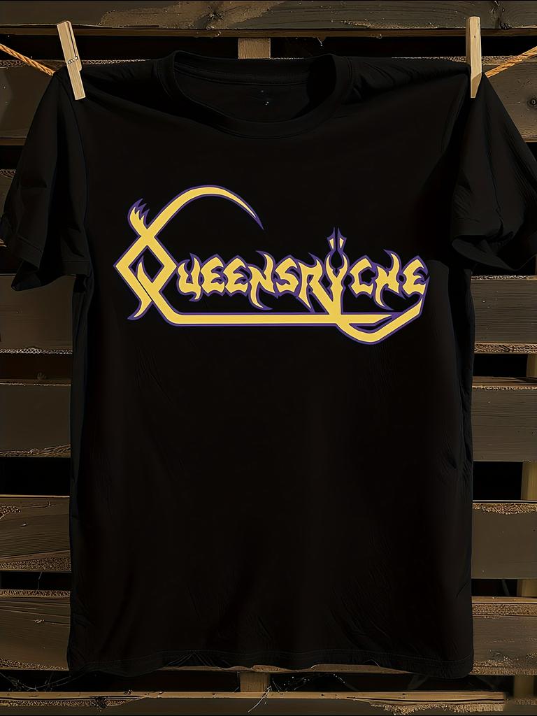 Официальная футболка Queensryche Мужская футболка Женские футболки с принтом букв Футболка с коротким рукавом Повседневная уличная футболка Топ