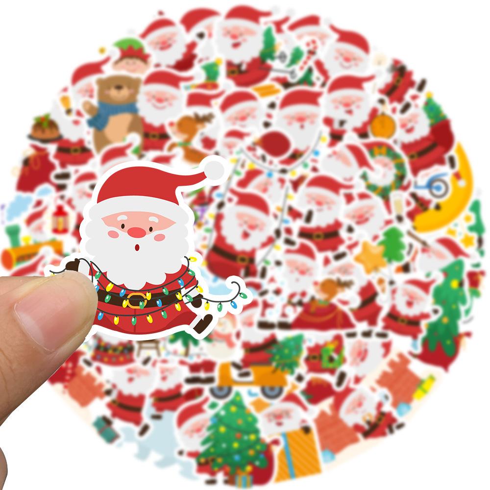 50Pcs/Set Merry Christmas Stickers DIY Fashion Waterproof Doodle Decals Stickers
