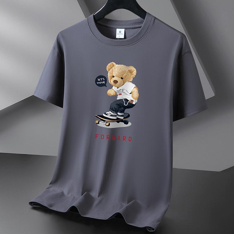 QICED Футболка с короткими рукавами из хлопка Tide Casual Cotton Мужская летняя рубашка с круглым вырезом