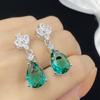 BELLA BOX Модные и универсальные серьги с каплями воды, инкрустированные имитацией высокоуглеродистого бриллианта, бабушка, зеленая ниша, серьги высокого качества