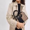 Coach Rowan 25 Metal Logo Zipper Closure Coated Canvas Shoulder Crossbody Tote Bag Medium Women handbags Brown Black CW376-IMQRX