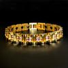 2025 Bracelet Strap Set with Red Color Diamond Gold Men's Style Ochre Chain Magnetic Couple Bracelet