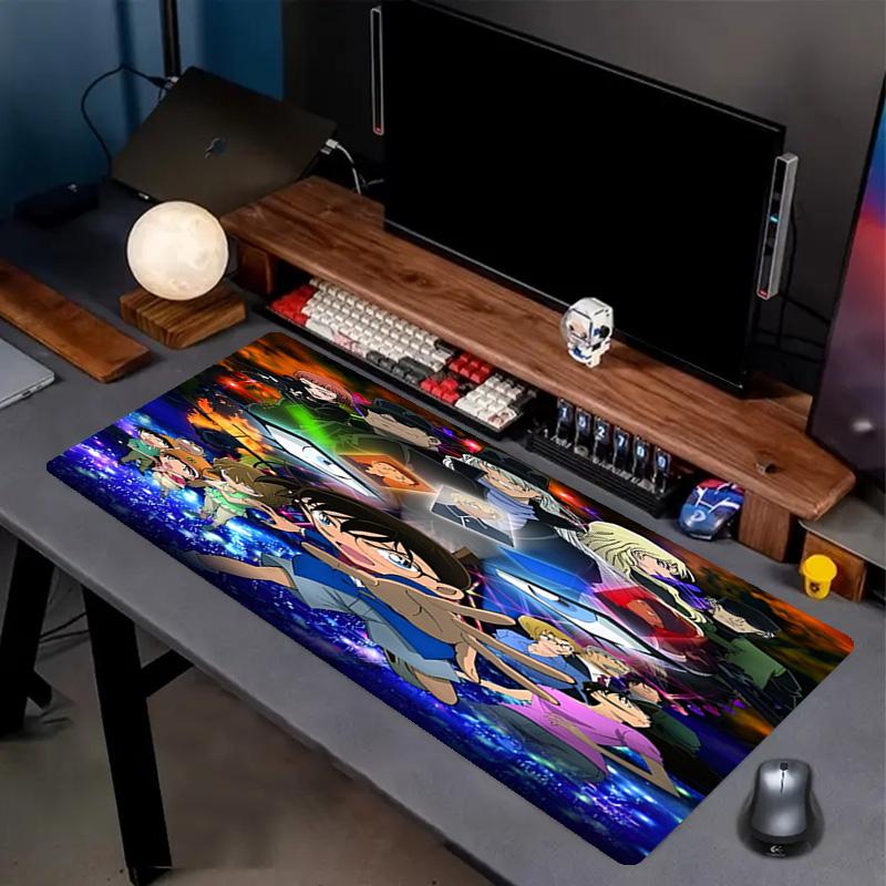 Detective Conan Print Mouse Pad, Anti‑Slip Desktop keyboard Mat, for PC Laptop Gaming Working Daily Use, Cool Festival Surprise Gift