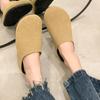 2024 Модные новые женские тапочки на плоской подошве, замшевые тапочки, повседневные мюли с открытой пяткой, осенние дизайнерские туфли Baotou Comfortable Home Mujer Zapatos