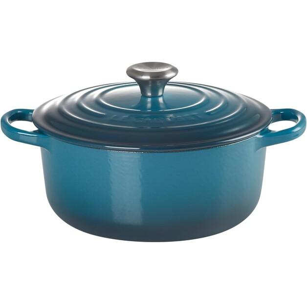 Cast Iron Roaster Le Creuset Signature Round 20 Cm Depth Teal 2.4 L (21177206422430)
