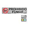 No Smoking Information Sign  (adhesive Stainless Steel 0.8mm) 5x20cm Normal Light