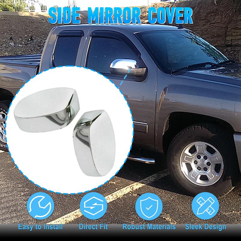 Side RearView Mirror Cover Caps For 2007-2013 Chevy Silverado/GMC Sierra Chrome Car Styling Accessories