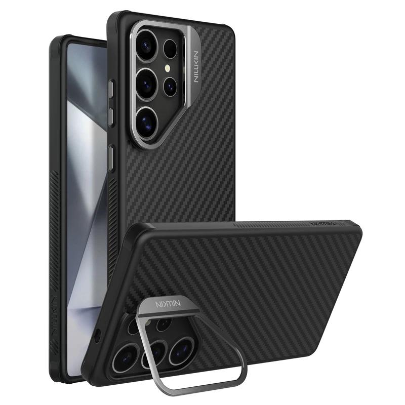 Чехол Magsafe из арамидного волокна для Samsung Galaxy S25 Ultra с подставкой, противоударный для Samsung S25 Ultra, магнитные чехлы