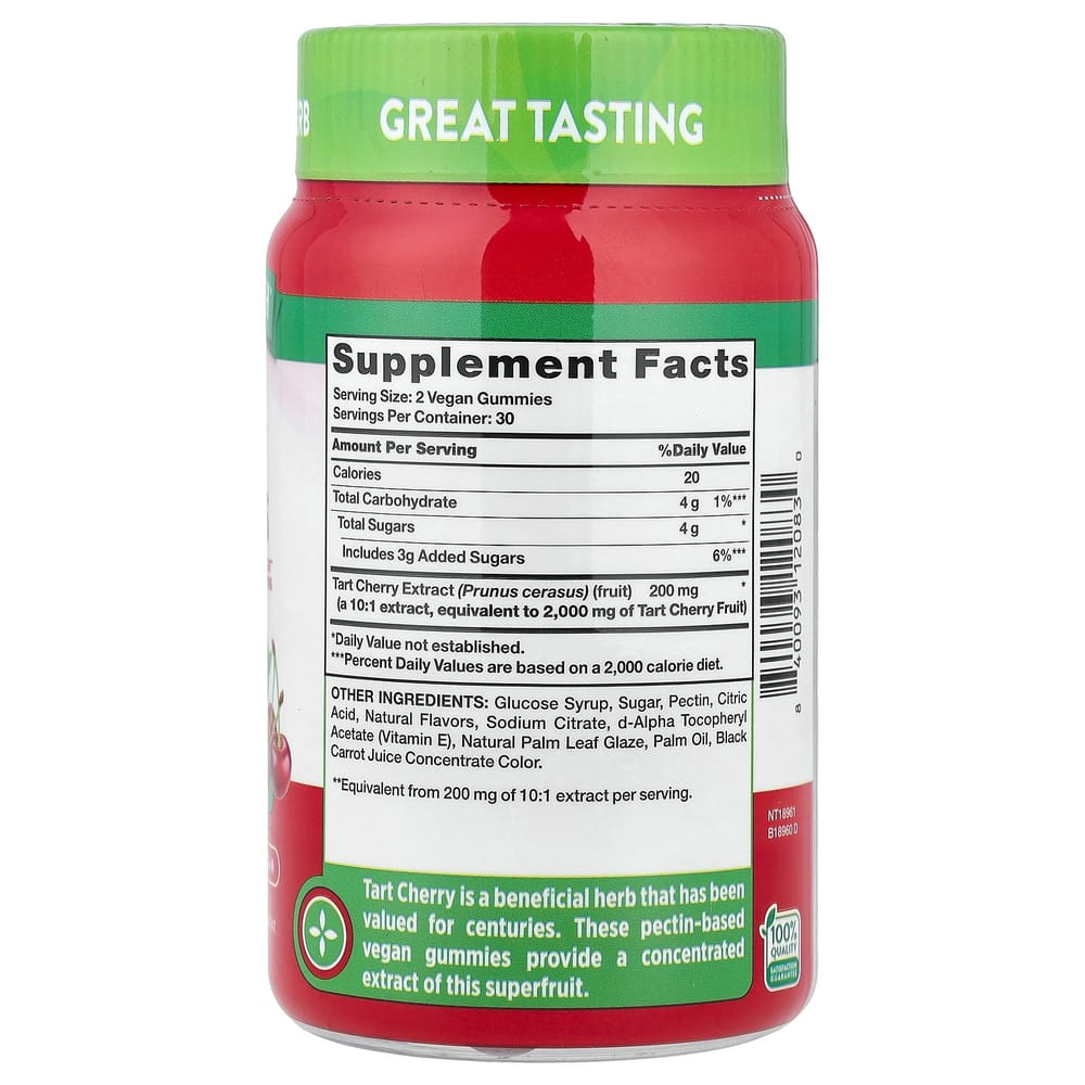 Nature's Truth Tart Cherry Gummies 2000mg Vegan 60 Count