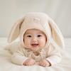 Cute Rabbit Ear Baby Plush Hat Fleece Lining Winter Warm Hat Soft Earflaps Hat  For Baby