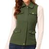 New Arrival Solid Color Sleeveless Women's Vest Zipper Cardigan Vest Coat with Multi Pockets for Women Europe America