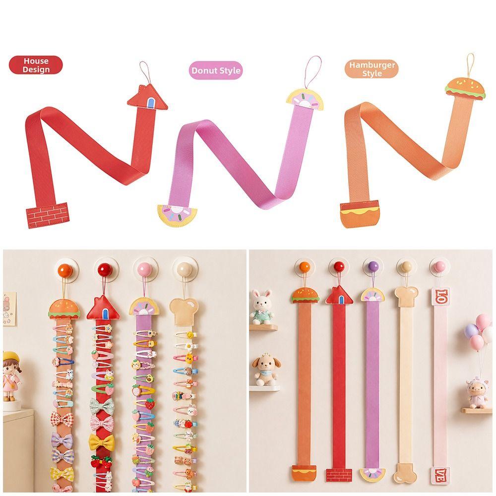 Hanging Barrettes Storage Strap Dopamine Color Hairpin Display Rack Hair Clips Holder  Children