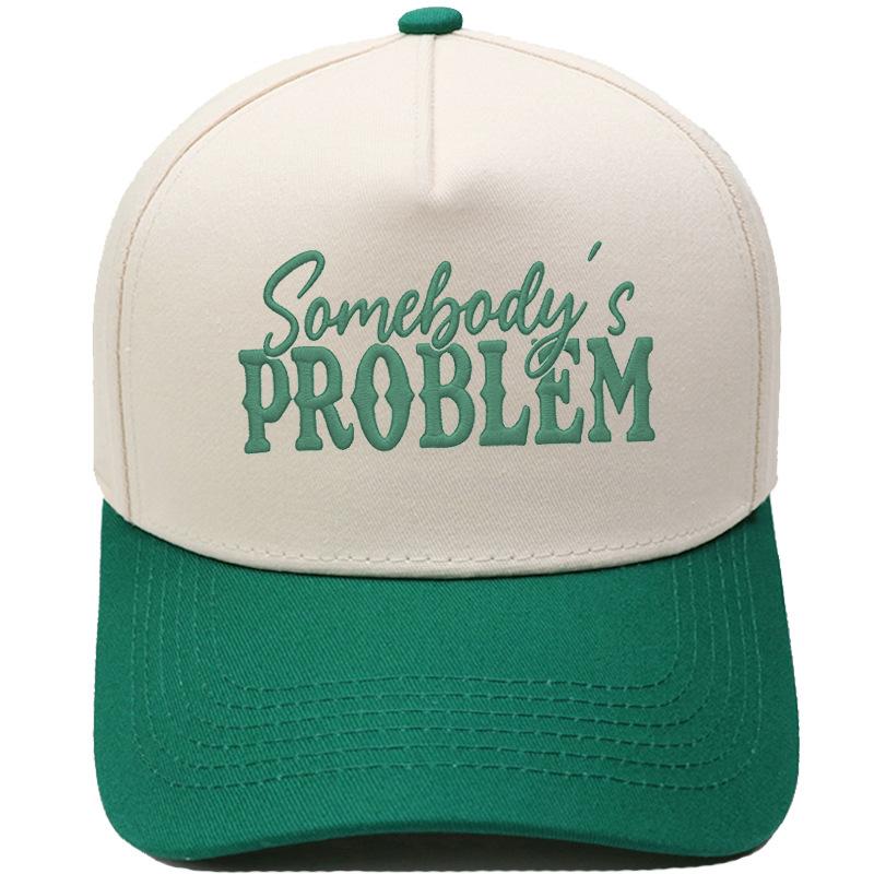 Somebody's PROBLEM Embroidered Truck Driver Baseball Cap Color Matching Fun Men's and Women's Sun Hats