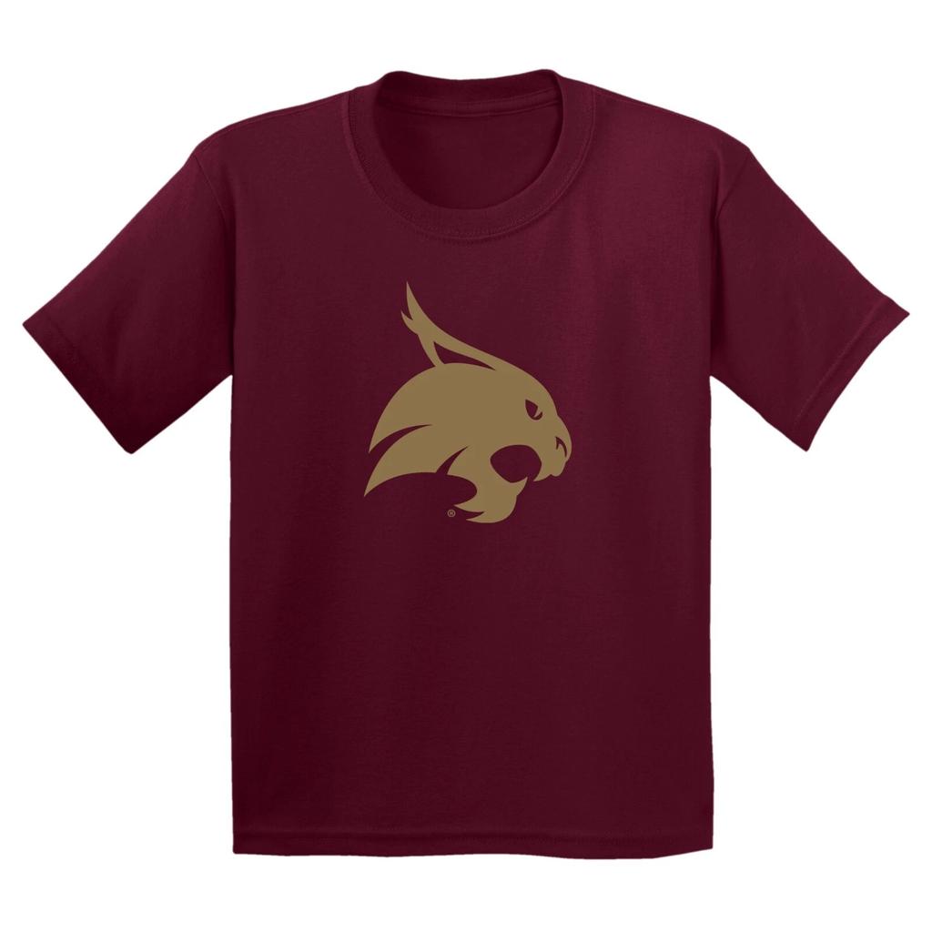 Texas State Bobcats Primary Logo Youth T-Shirt - Maroon
