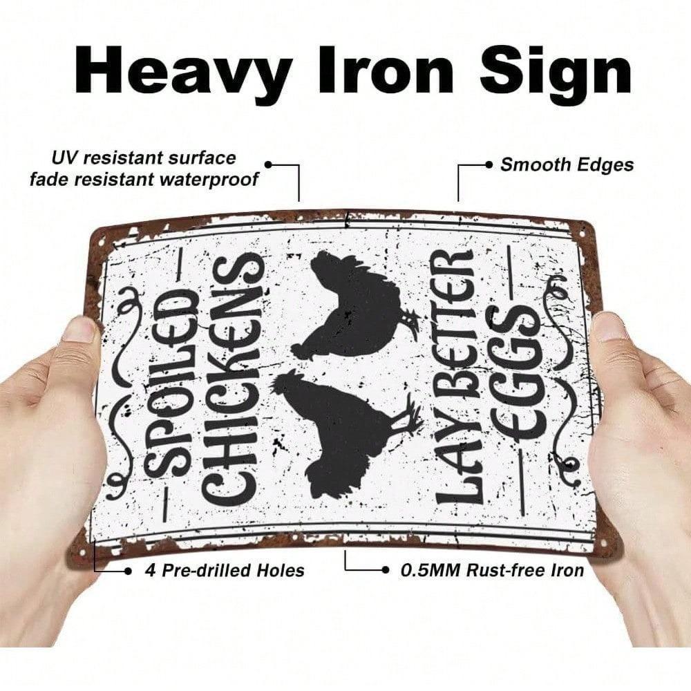 Металлическая табличка 'Курица на ферме' Рустик Оловянное настенное искусство Декор кухни Винтажный настенный декор