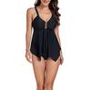 Women'S Tankini Belly Covering Beach Split Swimsuit Solid Color Bathing Suit Swimwear