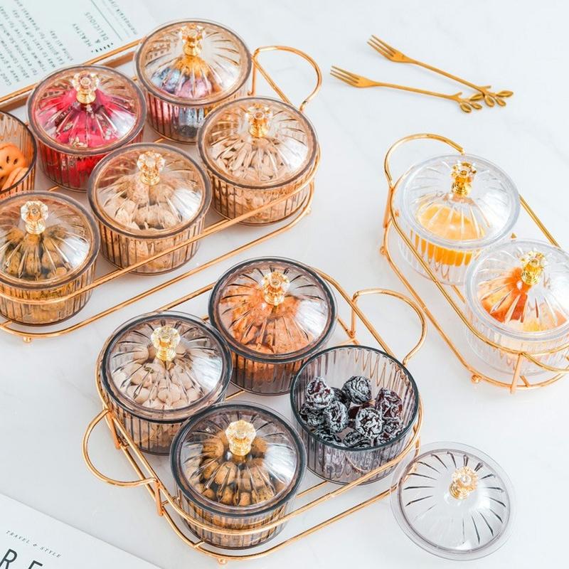 Тарелка для сухофруктов Nordic, закусочная тарелка, прозрачная круглая тарелка для фруктов, закусочная тарелка-решетка, поднос для закусок, железная коробка с крышкой, поднос для десертов