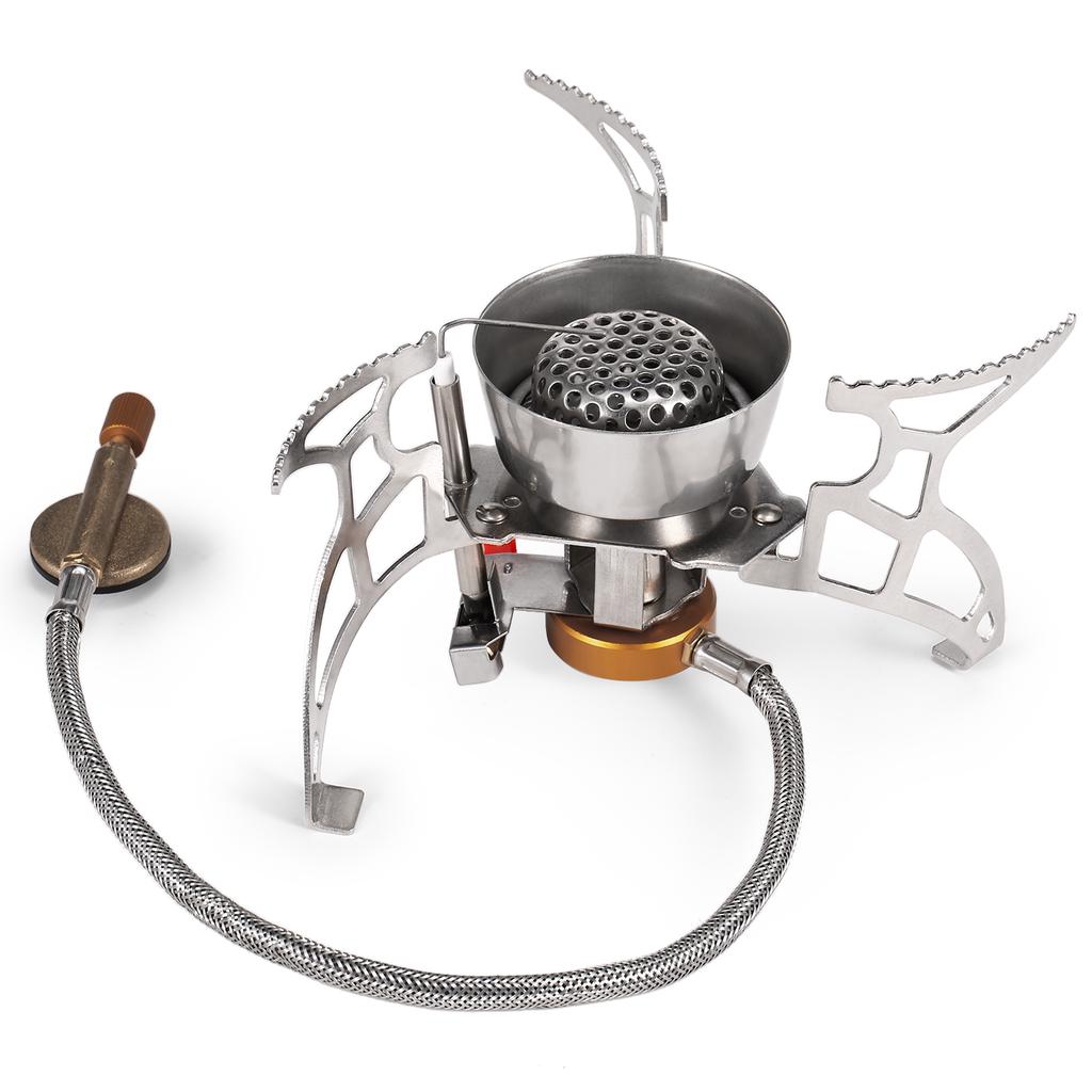 Lixada Foldable Camping Gas Stove Windproof Piezo Ignition Backpacking Stove Outdoor Portable