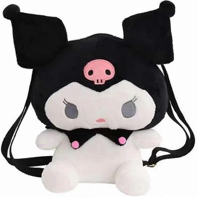 Рюкзак My Melody Kuromi, Плюшевая сумка Cinnamoroll, Милая мультяшная сумка через плечо, Сумка для фанатов аниме, Для путешествий, Средний размер, Черный//белый
