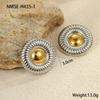 GEMCHIC Women's Geometric Two-Tone Stainless Steel Statement Earrings Fashion Luxury Round Studs