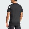 adidas Футболка Icon 3-Stripes Влагоотводящая для фитнес-тренировок с круглым вырезом, приталенного кроя, с коротким рукавом. Мужские топы. Черный Белый JW9729