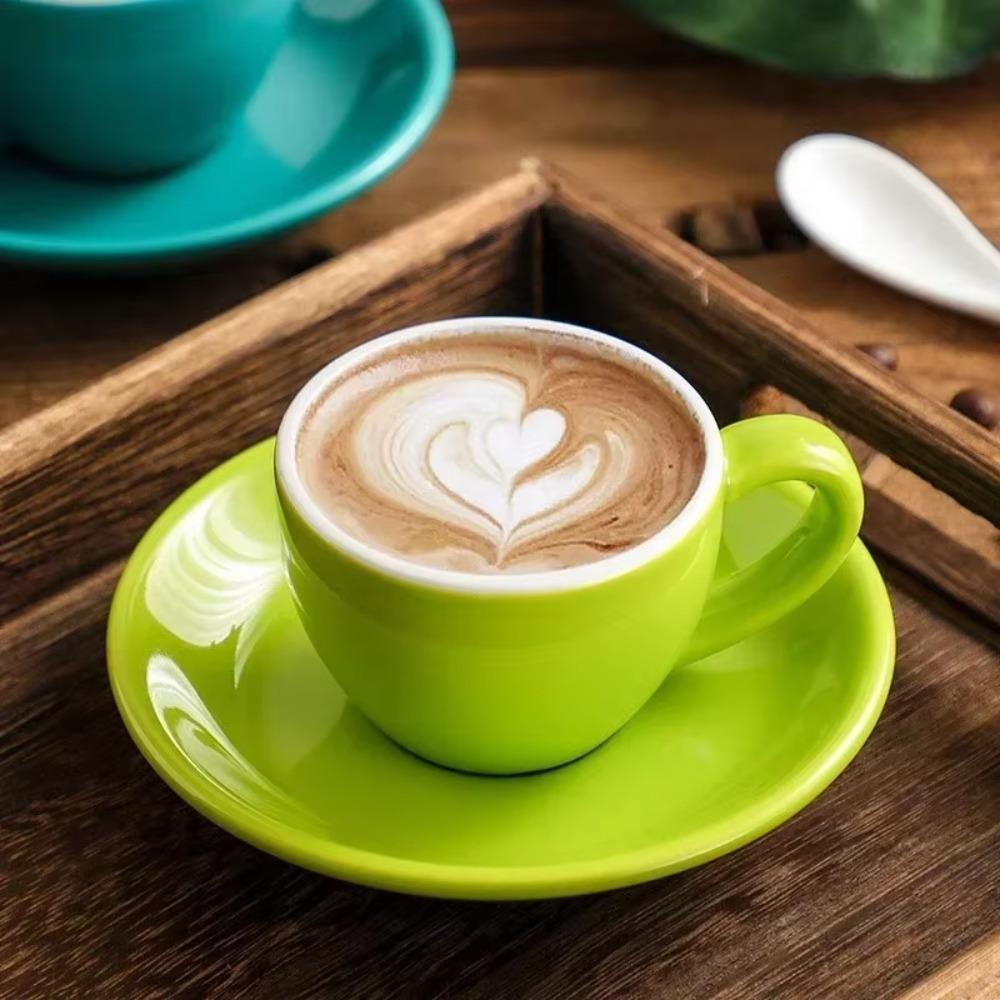 Solid Color Ceramic Coffee Cup 220ml Tea Cup Elegant Couple Mug  Latte