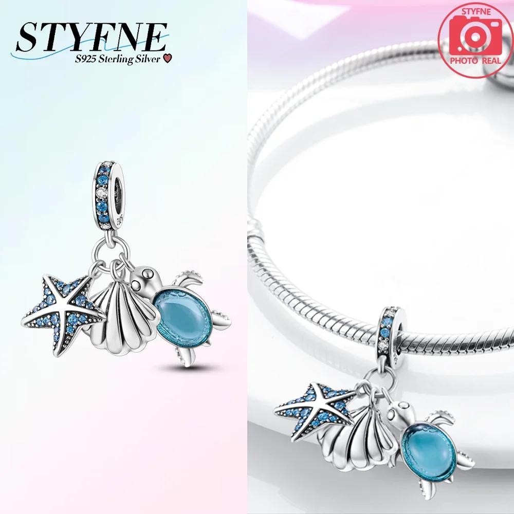 Exquisite Copper Colorful Star Turtle Charm Fit Original Bracelet Women Necklace Jewelry Gift Copper Charm Beads