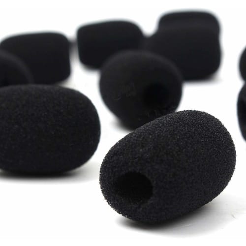 10 Pieces Microphone Headset Grill Windscreen Sponge Foam Black Mic Covers