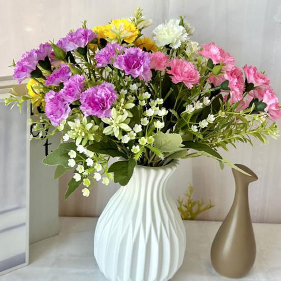 Искусственный цветок гвоздики со стеблем, центральная часть домашнего офиса, стол 10, свадебный искусственный цветок