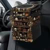 Gothic Witchy Skull Floral Car Trash Can with Lid Collapsible Reusable Waterproof Car Garage Bag,Automotive Garbage Can,Car Accessories Interior Car