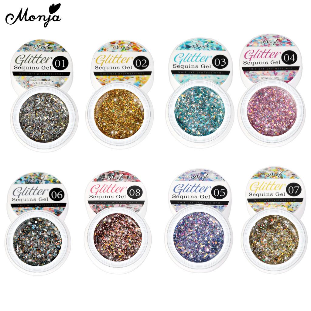 monja 72 Вт светодиодная лампа для сушки ногтей УФ-гель-лак набор для дизайна ногтей блестки пайетки основа верхнее покрытие наклейки декор инструменты для дизайна маникюра своими руками