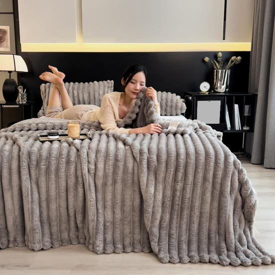 Luxury Velvet Blanket Ultra-Soft Pillow Cover Faux Fur Double-Sided Plush Comfort Pillowcase Pure