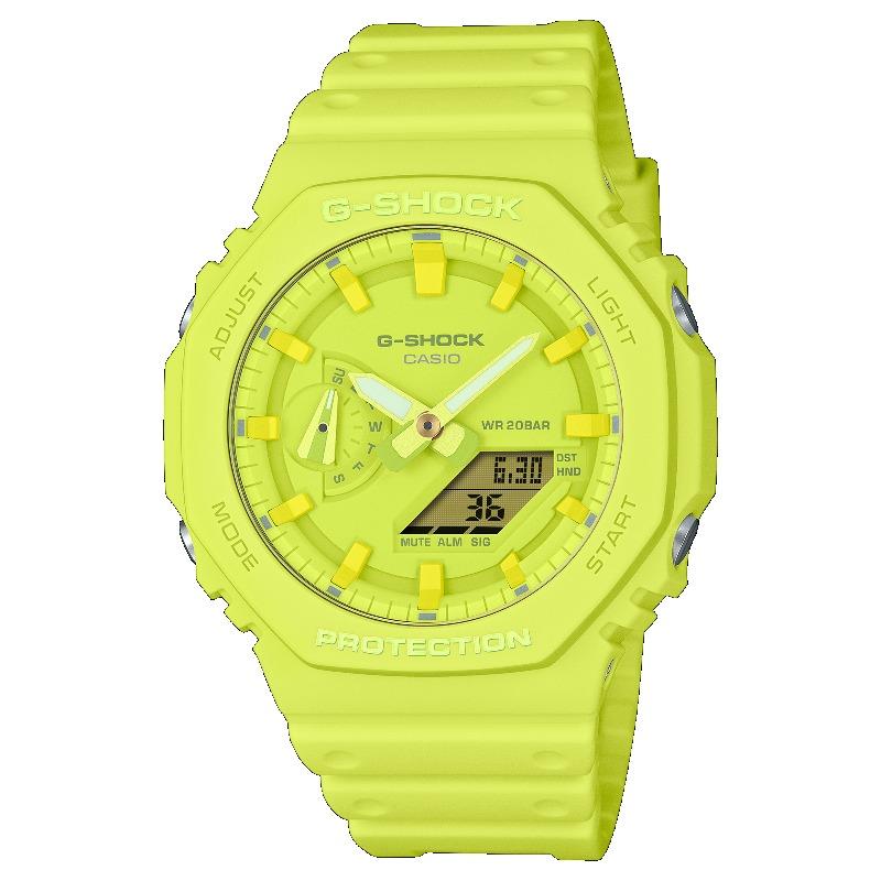 Casio Мужские кварцевые часы GA-2100-9A9 с аналоговым дисплеем, ударопрочные, водонепроницаемые 200 м, из смолы
