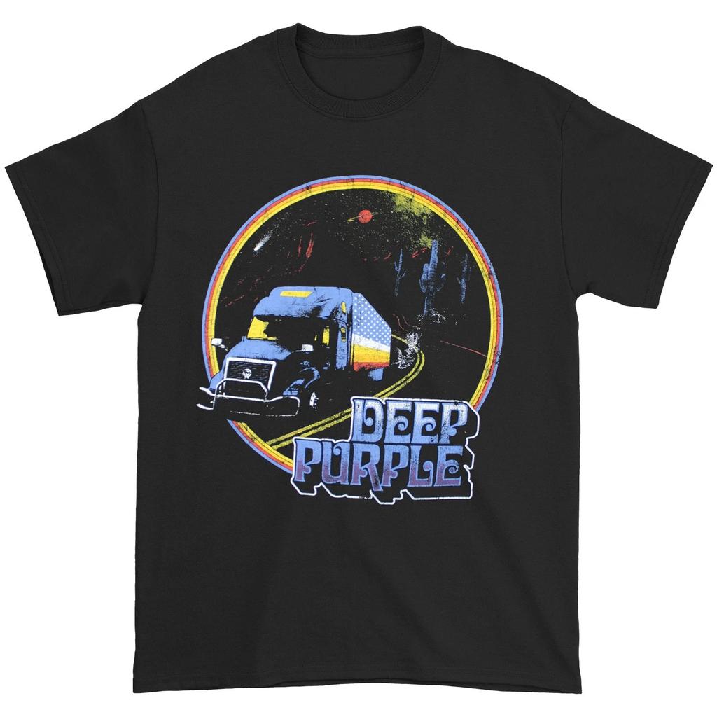 Men's Deep Purple Space Trucking T-shirt Small Black
