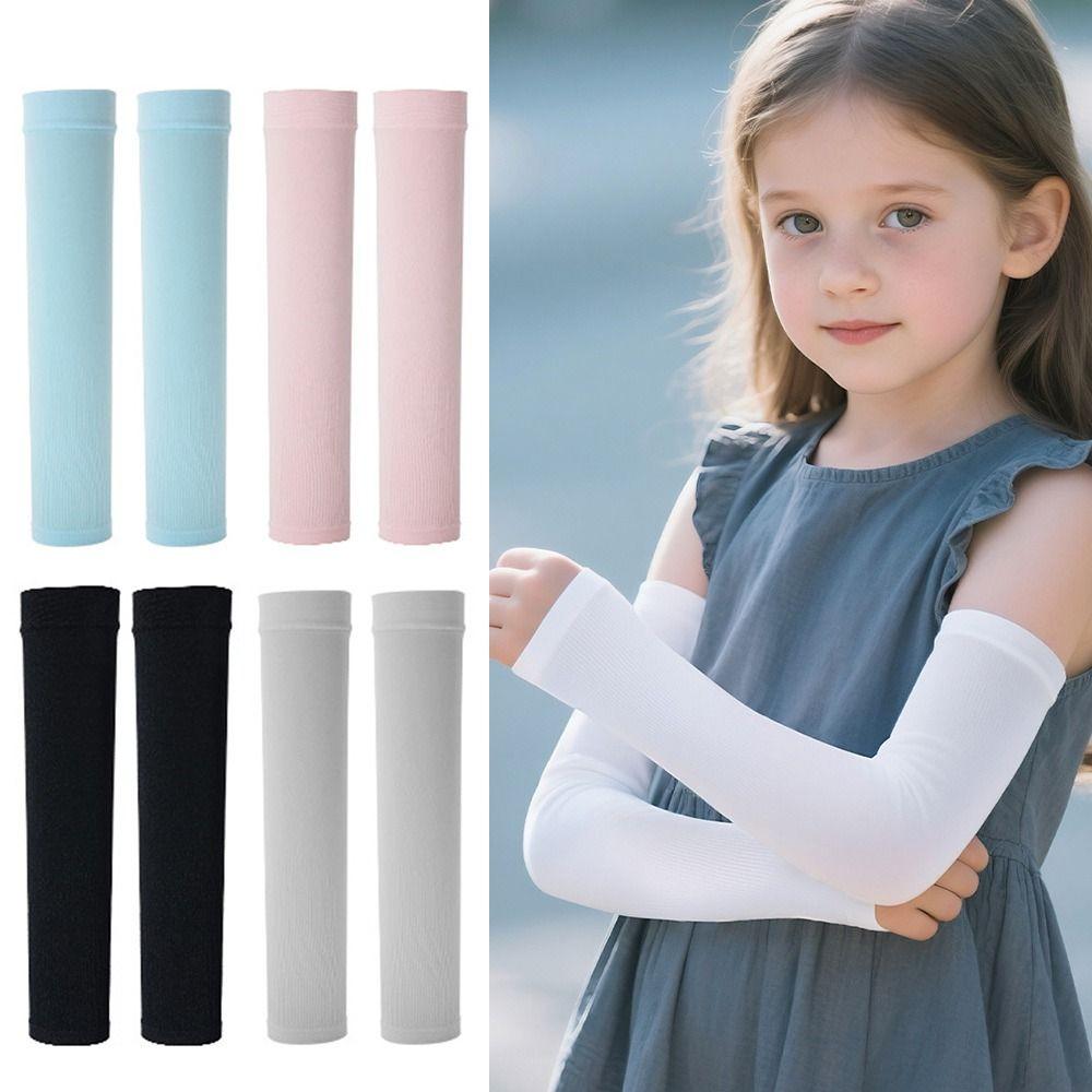 1pair UV Protection Kids Arm Sleeves UPF 50+ Compression Sleeve UV Sun Protection Sleeves Summer