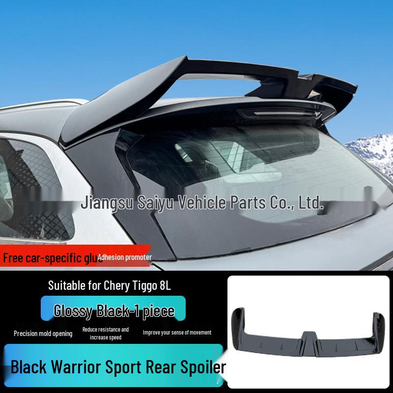 Задний спойлер Chery Tiggo 8L Black Warrior в стиле GK - Диффузор без отверстий