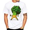 2019 Hot Tops New Fashion Printed Broccoli men T shirts Summer Short Sleeve Tshirt men White TShirts funny design