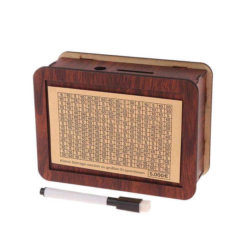 1 Набор Деревянная Копилка Контейнер для Денег Коробка для Денег для Накопления Наличных Кейс для Сокровищ Монет 1000/5000/10000 Евро