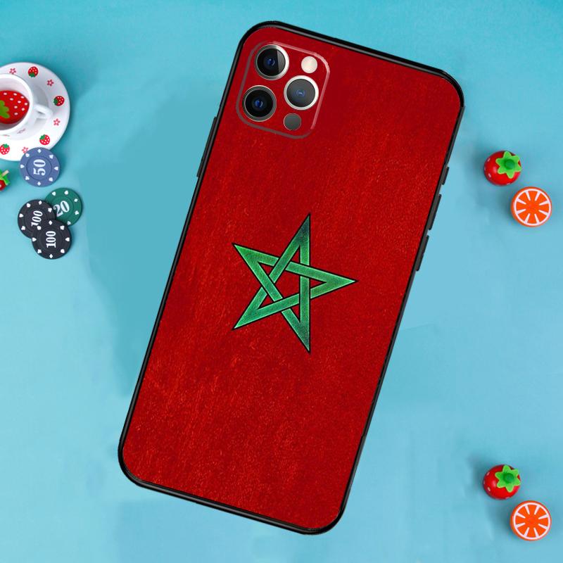 Morocco Flag Moroccan Phone Case For iPhone 17 Air 14 16 15 11 12 13 Pro Max 12 13 mini 15 16 Plus 16e Cover Funda