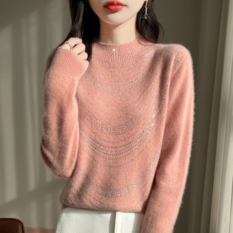 Женский кашемировый свитер Qinghe кашемир 30% кашемир 70% шерсть осенне-зимний кашемировый пуловер мягкий и теплый