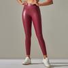 Tooxika New Style Bright Leather Stitching Leather Pants Sexy Elastic Tight High Waist Nine-point Trousers